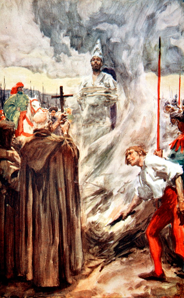 A queima de John Huss, 6 de julho de 1415 1913. de Arthur C Michael