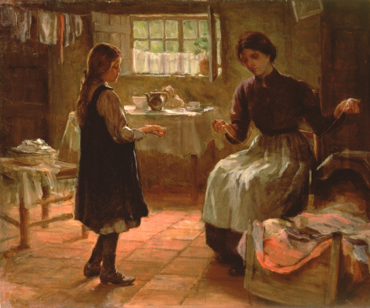 Aula Doméstica, c.1890 (óleo sobre tela) de Arthur Claude Cooke
