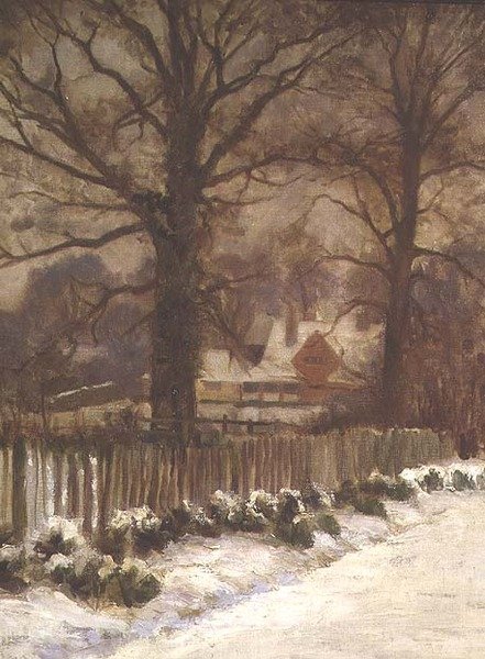 Olmos numa Pista de Neve (óleo sobre tela) de Arthur Claude Cooke