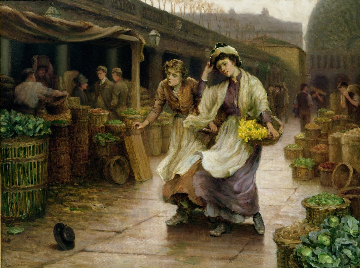 Floristas em Covent Garden de Arthur Claude Cooke
