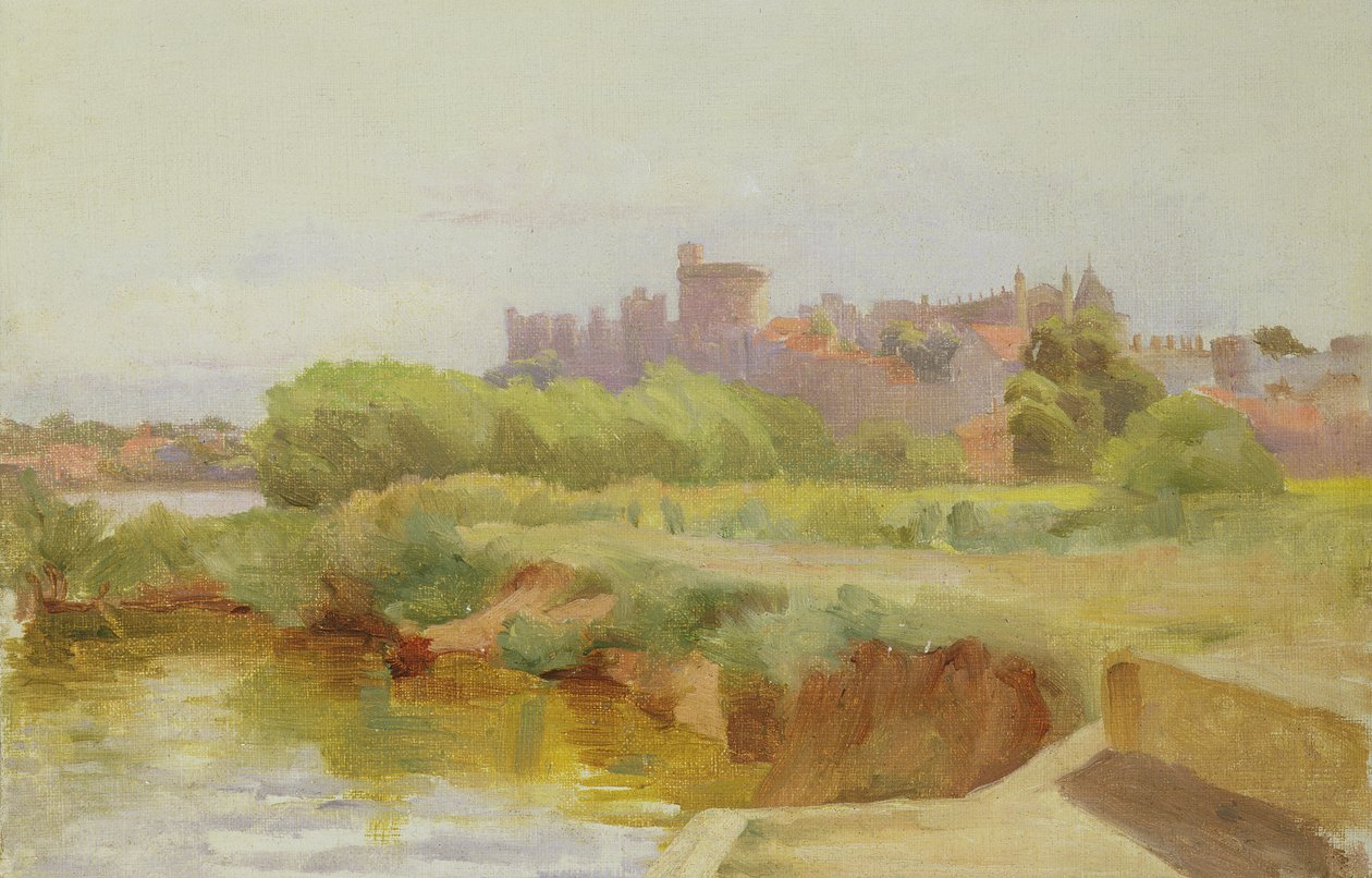 Vista do Castelo de Windsor (óleo a bordo) de Arthur Claude Cooke