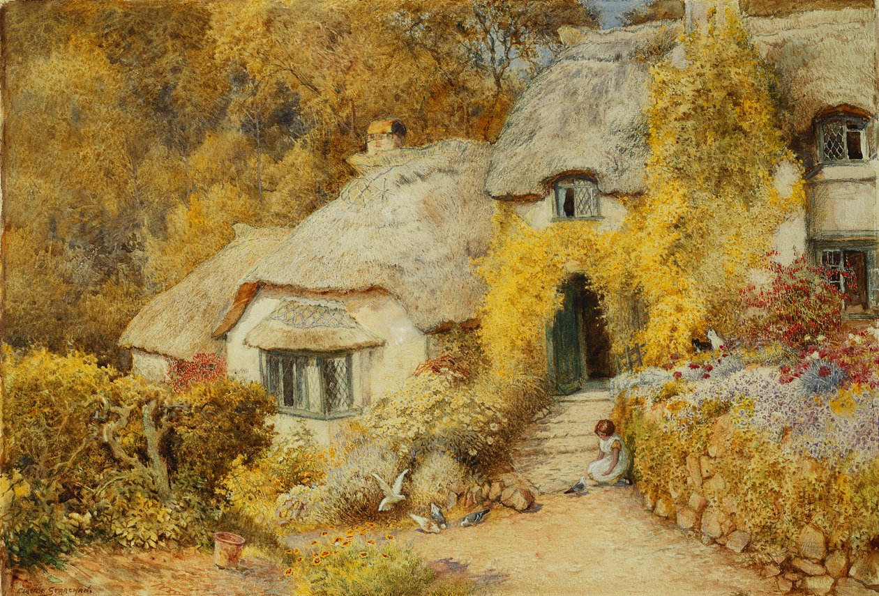 Casas em Selworthy, Somerset de Arthur Claude Strachan