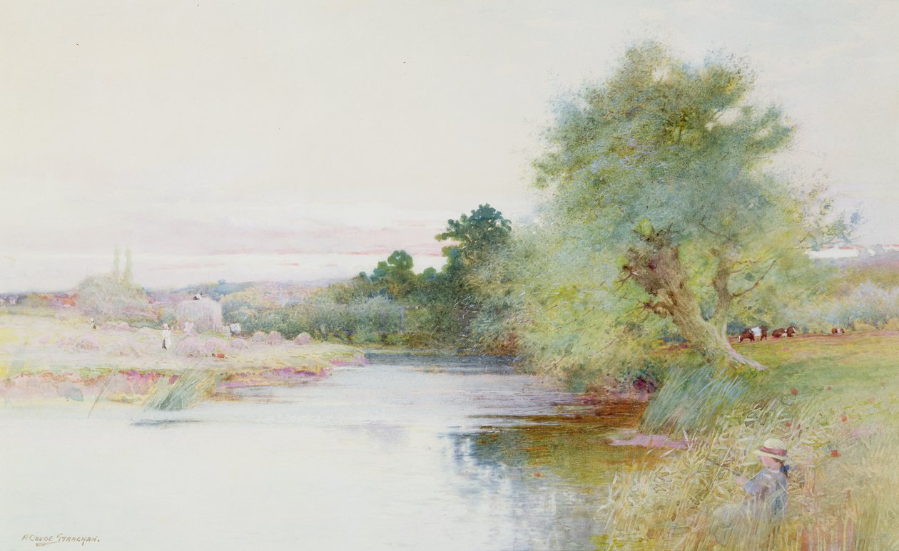 Fenação perto de Marlow de Arthur Claude Strachan