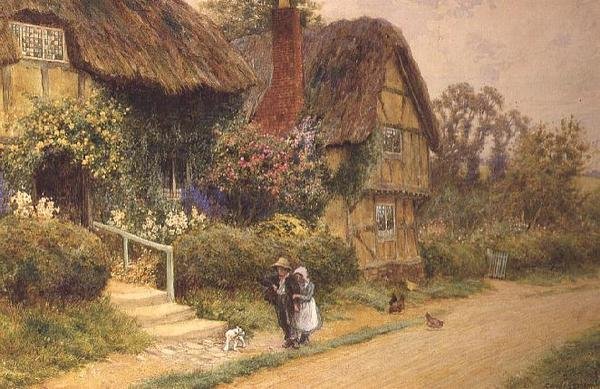 A casa de campo de colmo de Arthur Claude Strachan