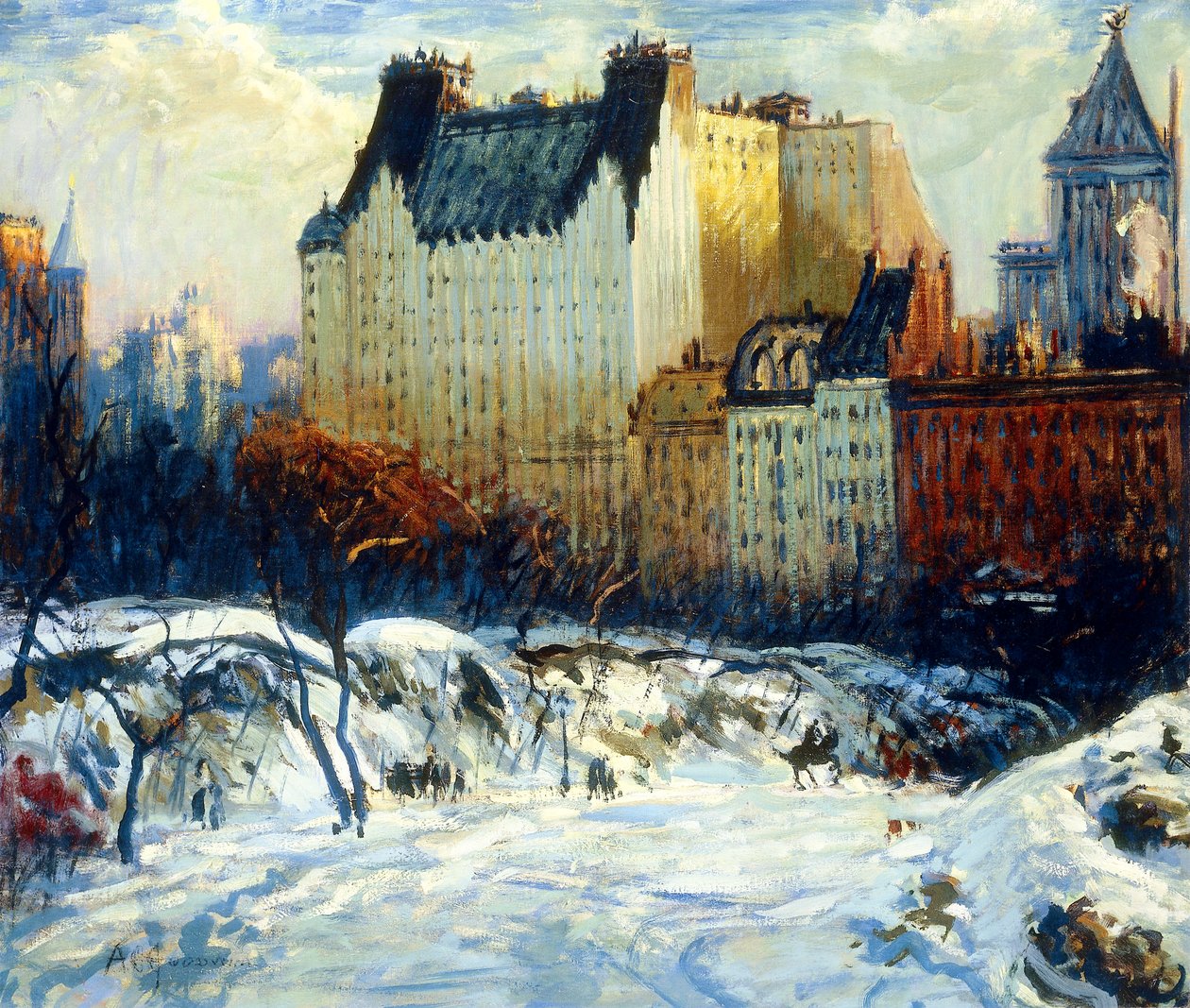 Uma vista da praça do Central Park de Arthur Clifton Goodwin