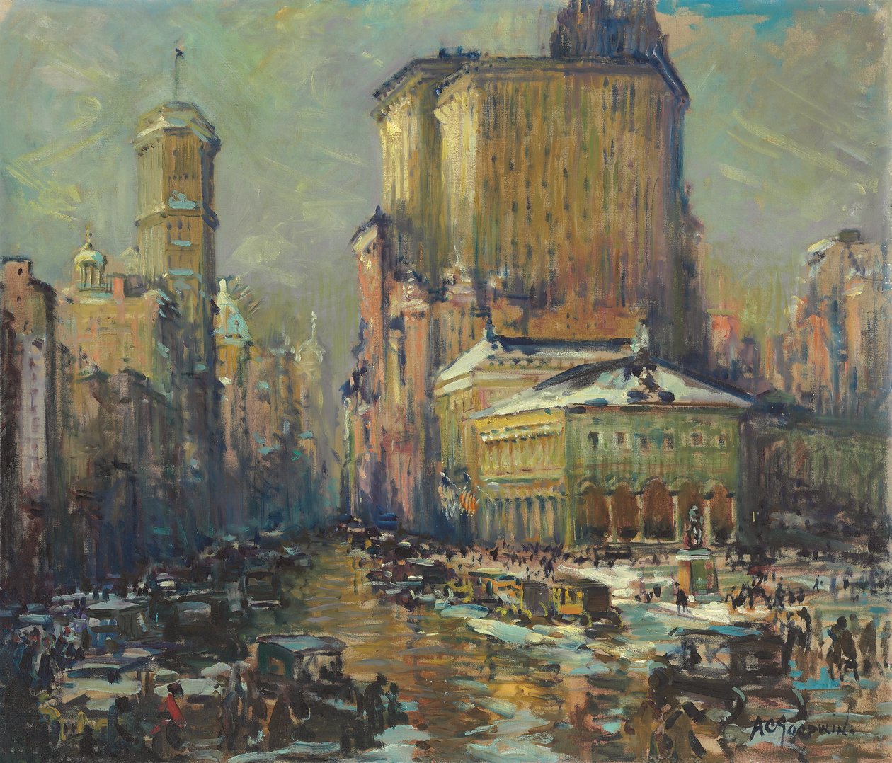 Herald Square, Nova York (óleo sobre tela) de Arthur Clifton Goodwin