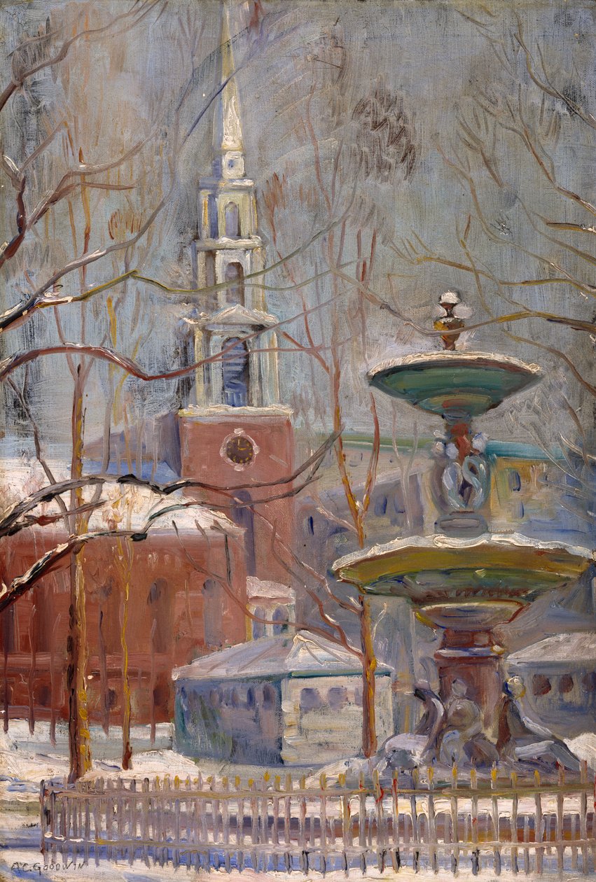Park Street em Boston Commons, c.1910-20 de Arthur Clifton Goodwin