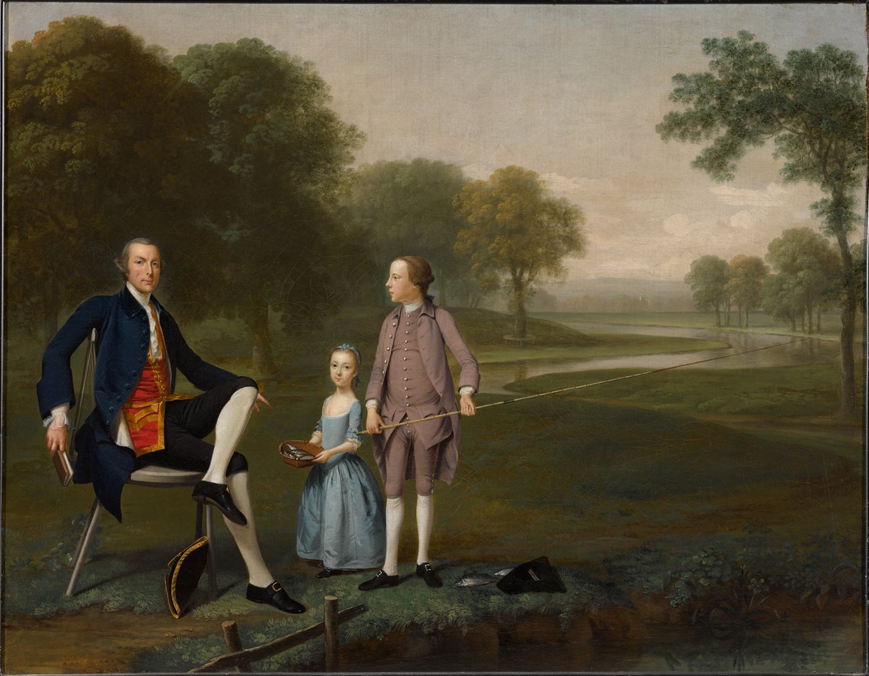 Richard Moreton, Esq. de Tackley com o seu sobrinho e a sua sobrinha John e Susanna Weyland de Arthur Devis