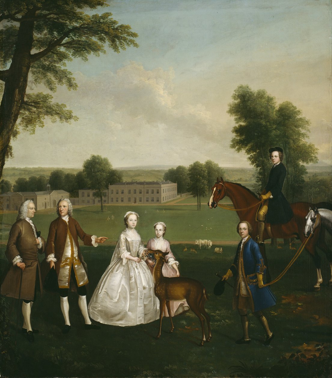 Thomas Lister e família em Gisburne Park, 1740-41 de Arthur Devis