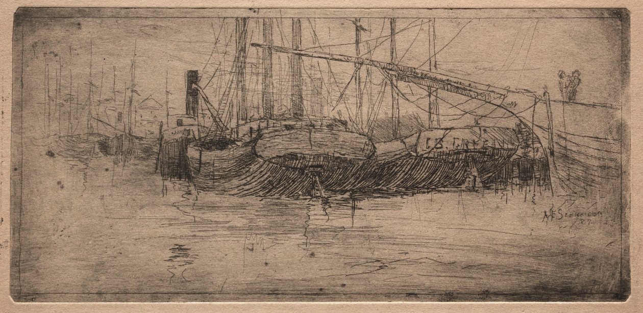 Deslize ao longo do rio Cuyahoga, 1887. de Arthur E. Schneider.