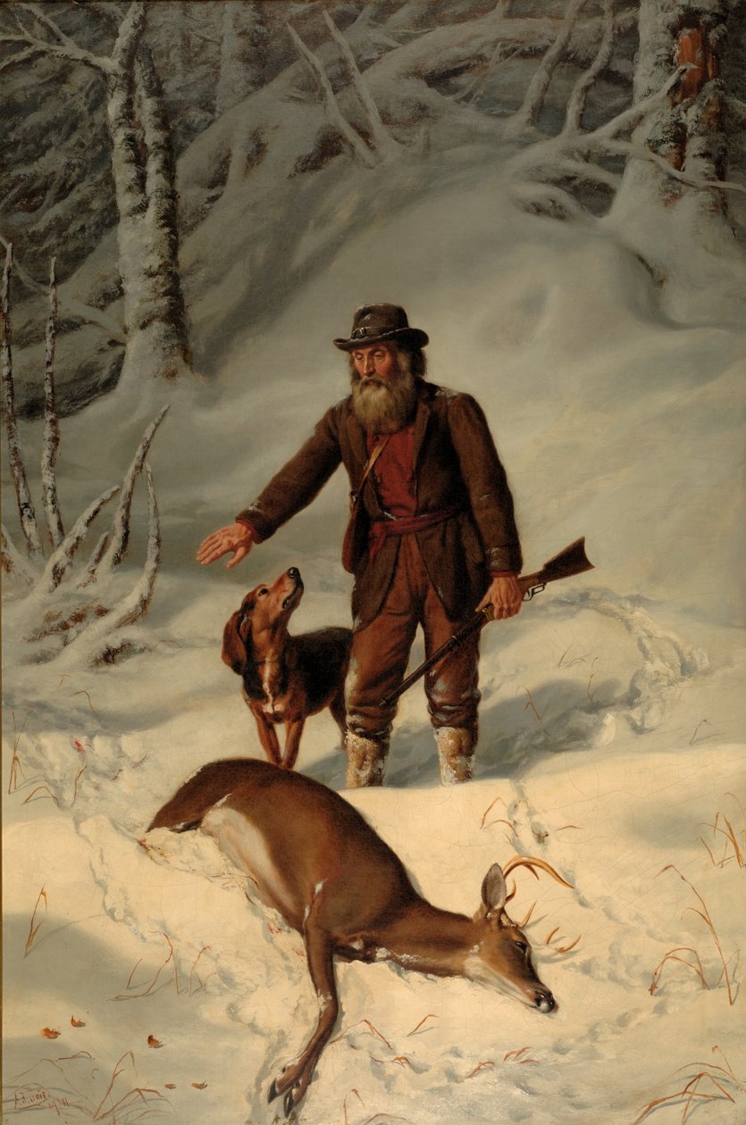 Capitão Parker, ainda caçando na neve, 1881 de Arthur Fitzwilliam Tait