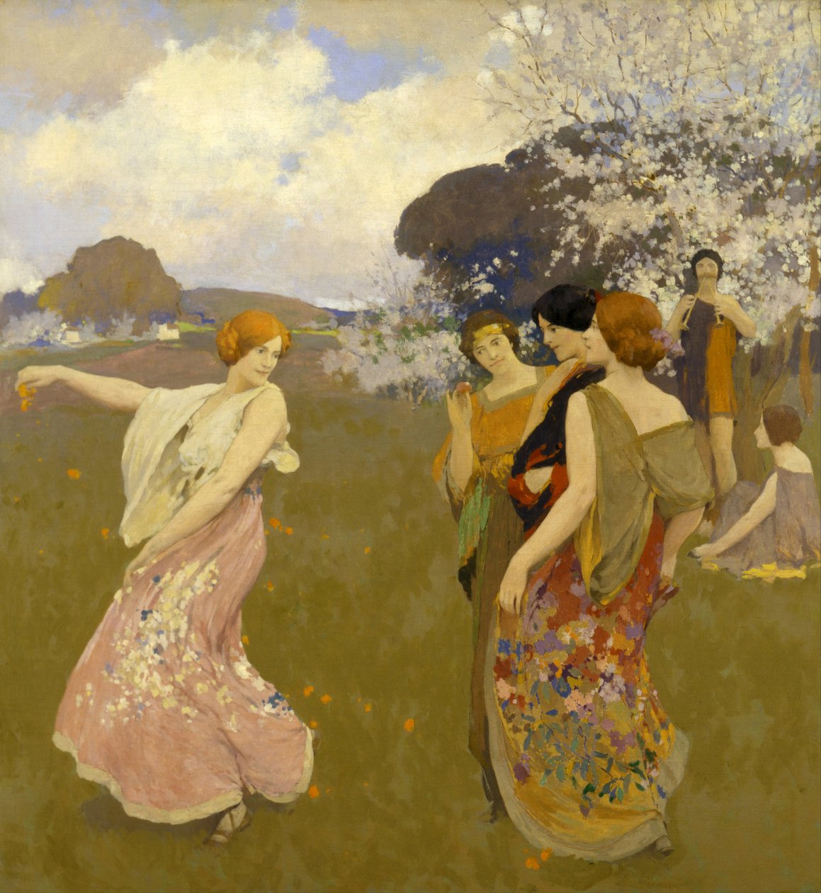 Dança da Primavera, c. 1917 de Arthur Frank Mathews