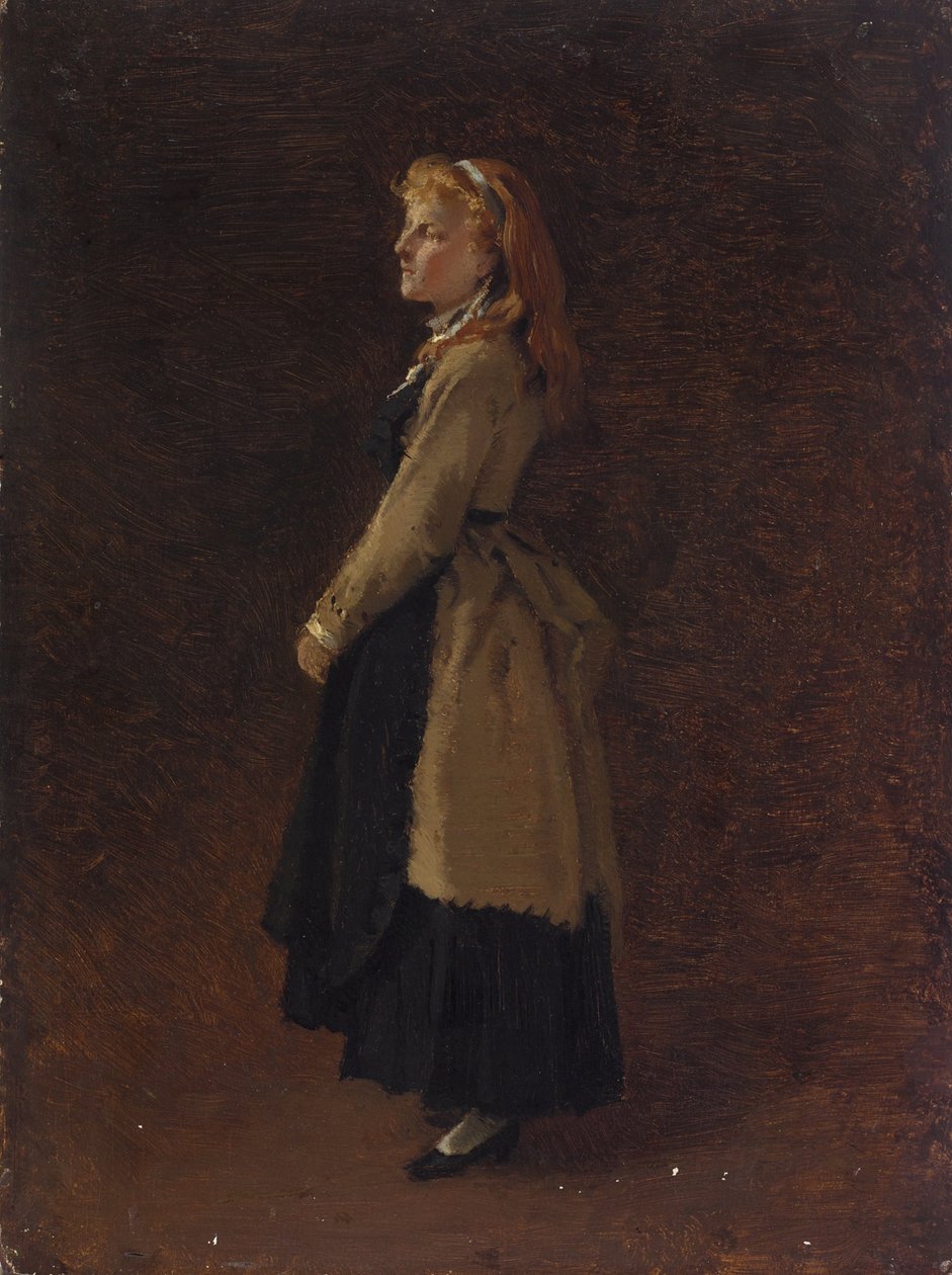 Retrato de Mimi Ramberg, filha do artista de Arthur Georg Freiherr von Ramberg