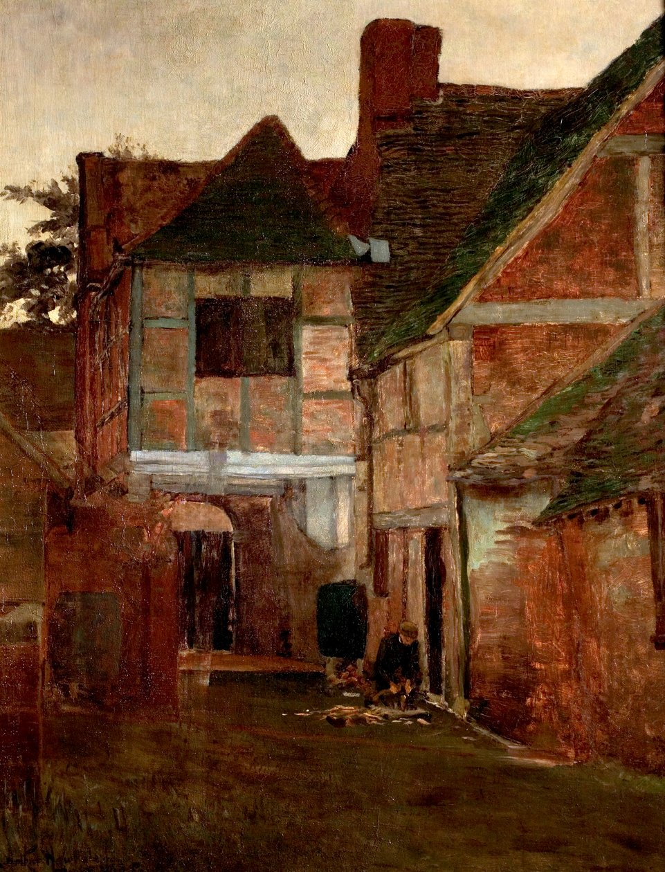 Um velho pátio de postagem, Surrey, 1885 de Arthur Hawksley