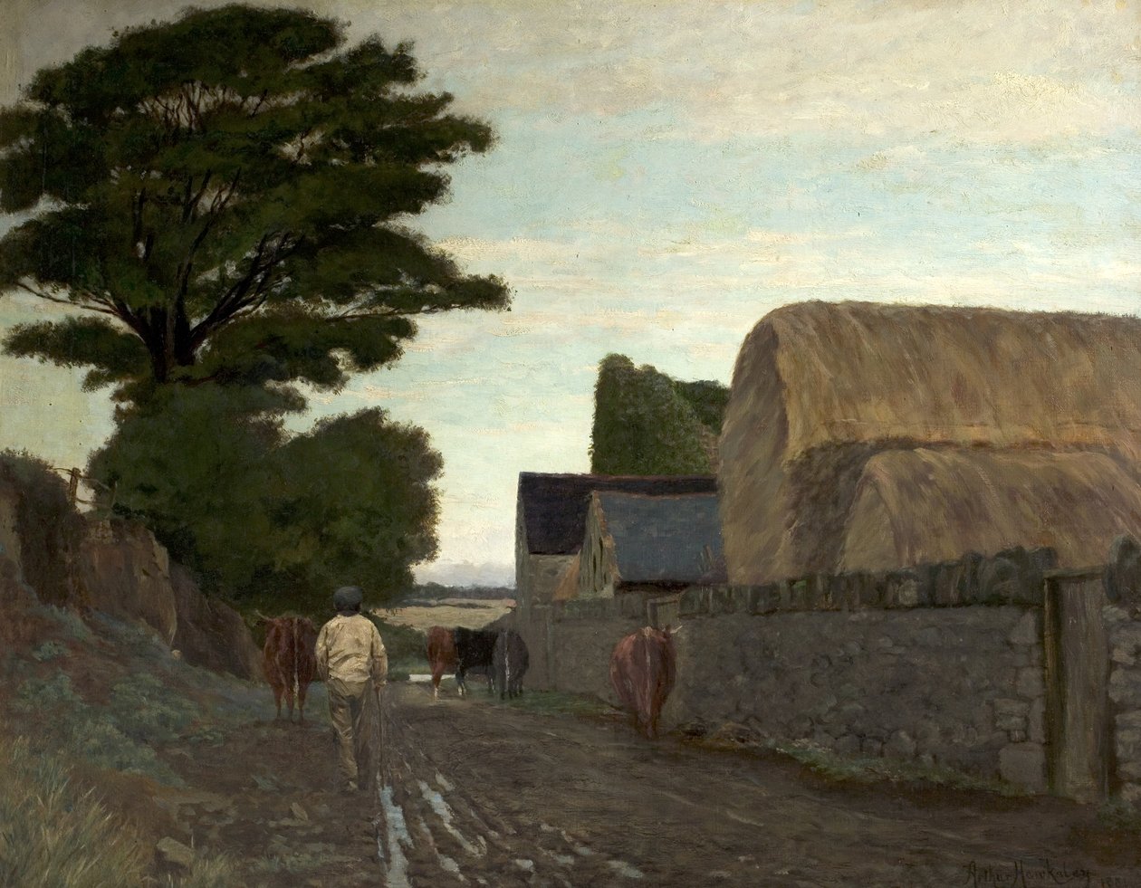 Dirigindo-se ao leite, 1881 de Arthur Hawksley
