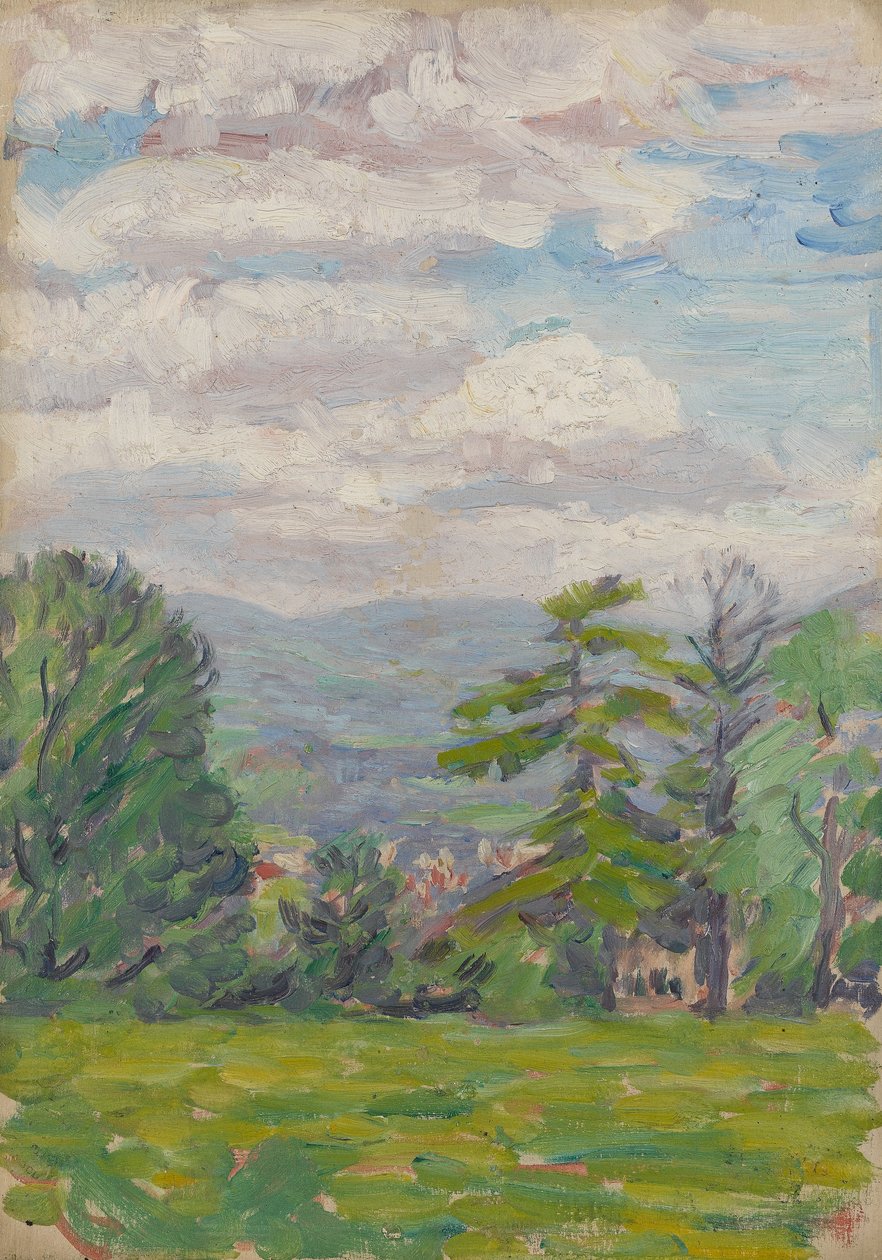 Vista, através, prado, e, árvore, com, vale, além de Arthur Haythorne Studd