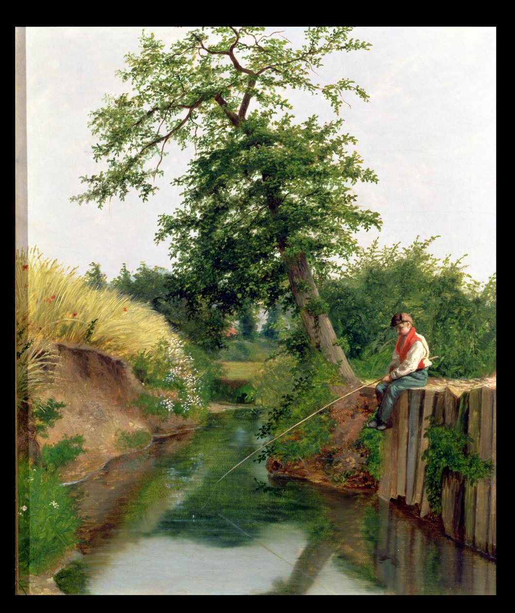 Um menino pesca de Arthur Hughes