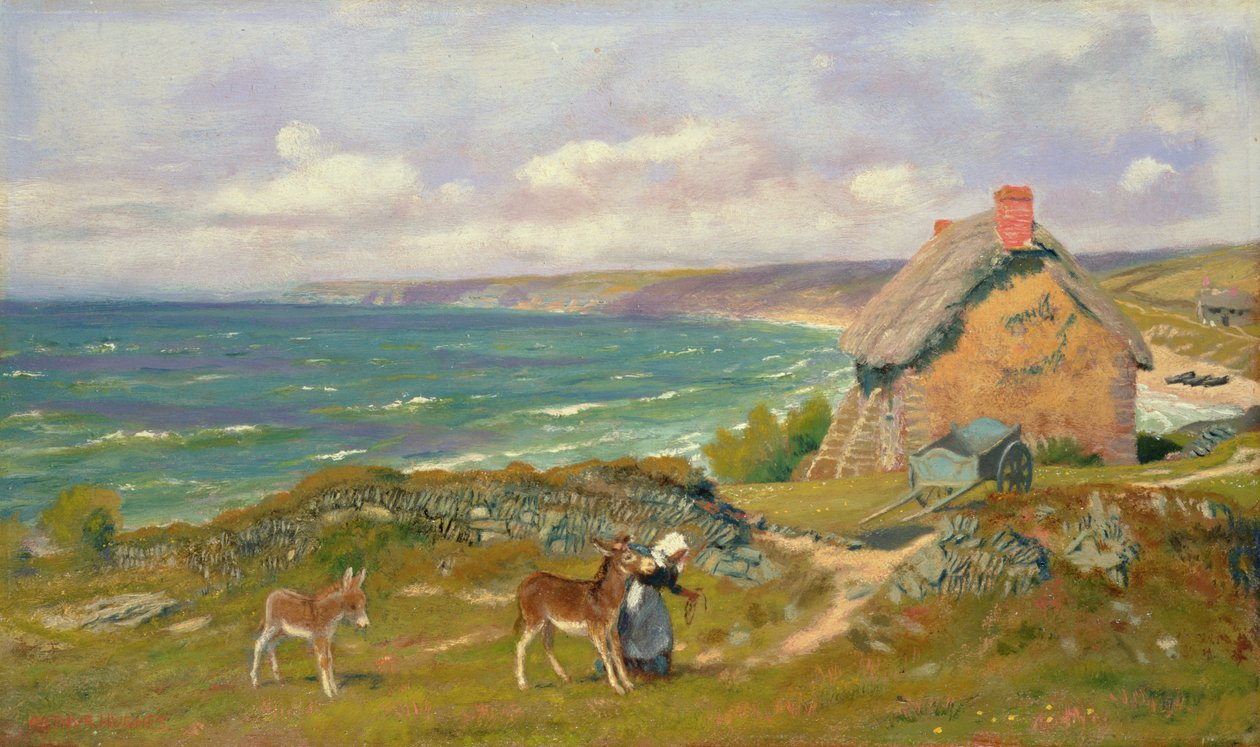 Uma cena litoral do país ocidental de Arthur Hughes