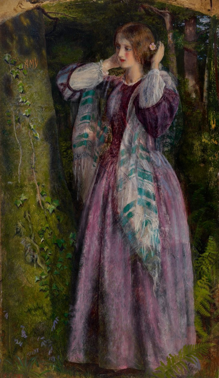 Amy, estudo para "The Long Engagement", 1859 de Arthur Hughes
