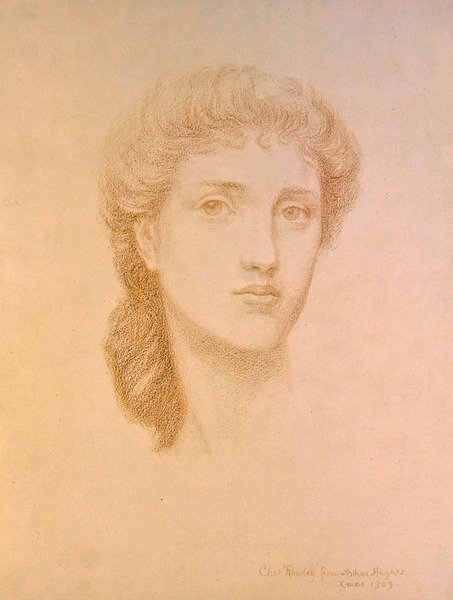Cabeça de uma menina de Arthur Hughes