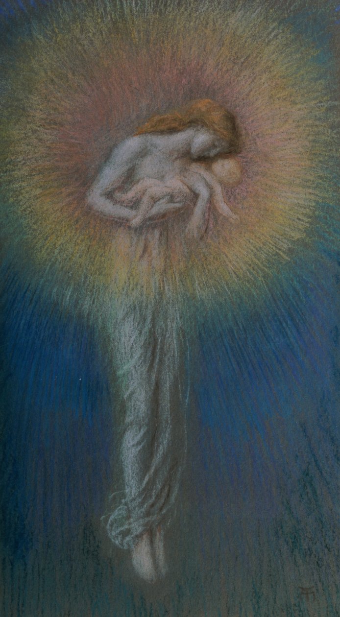 Maternidade, c.1890s (pastel sobre papel) de Arthur Hughes