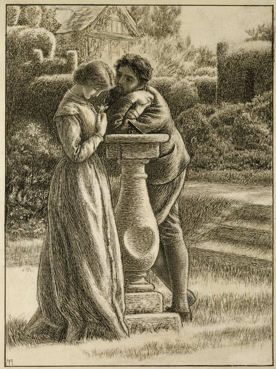 O Dial, do século 19 (caneta e tinta no papel) de Arthur Hughes