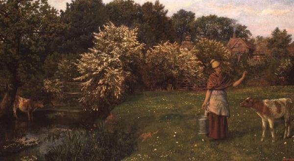 A Milkmaid de Arthur Hughes