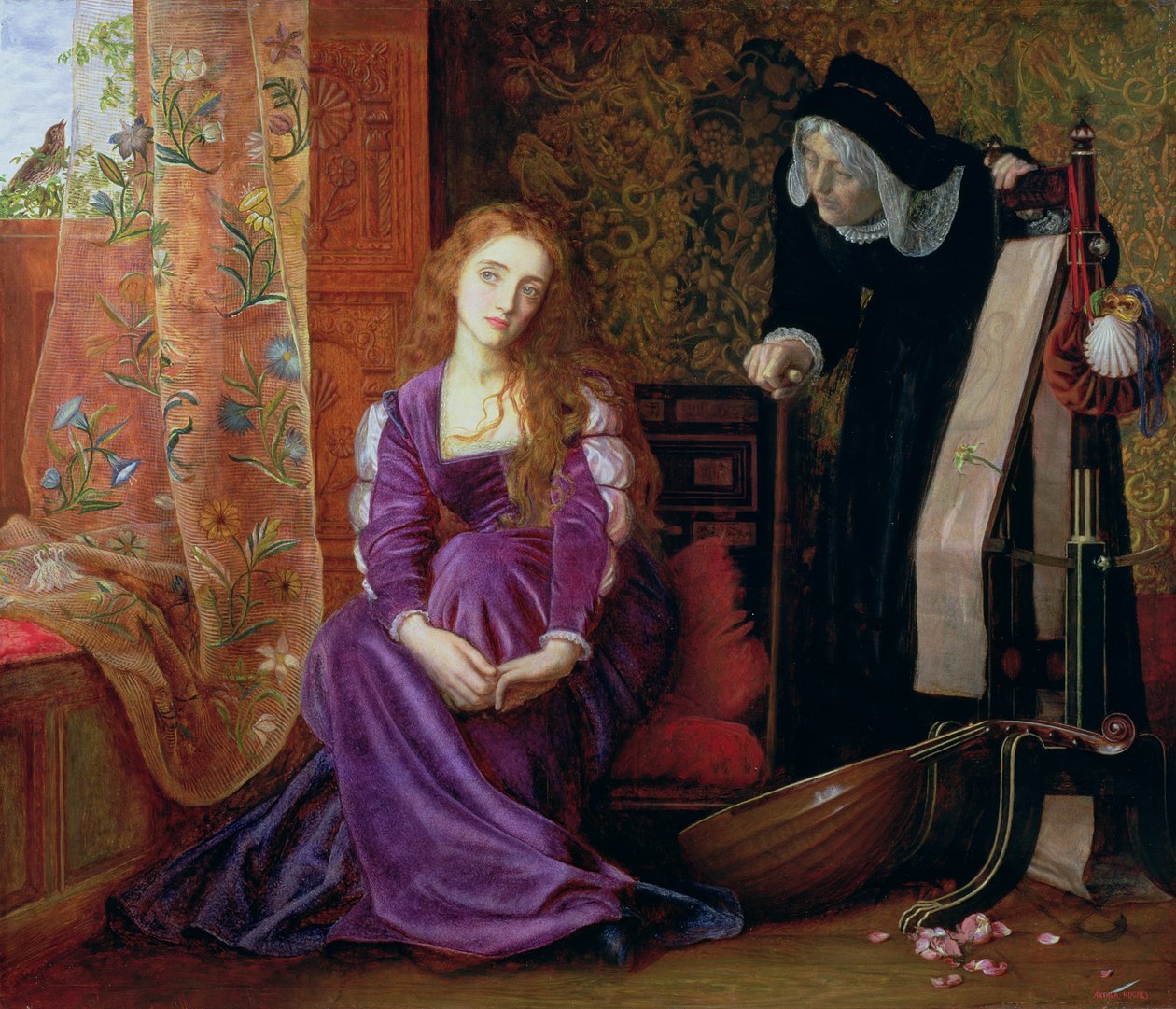&39;The Pained Heart&39;, ou &39;Sigh No More, Ladies&39;, 1868 de Arthur Hughes