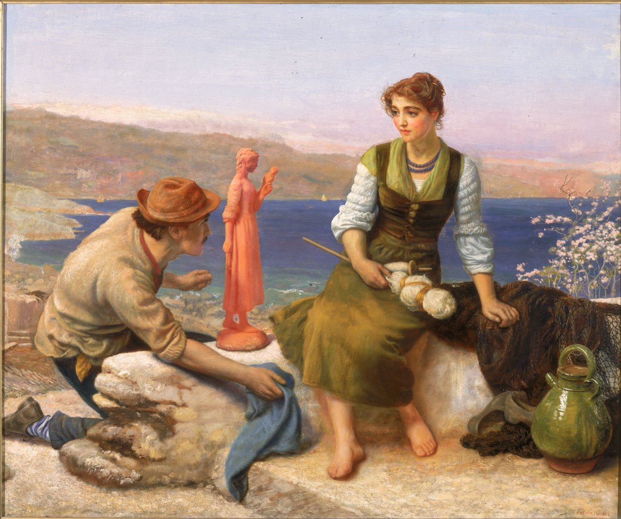 O namoro do oleiro, c.1886 de Arthur Hughes