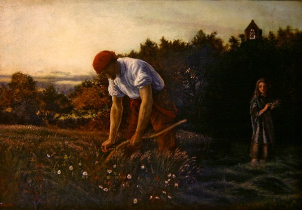 O Ceifeiro nas Flores (óleo sobre tela) de Arthur Hughes