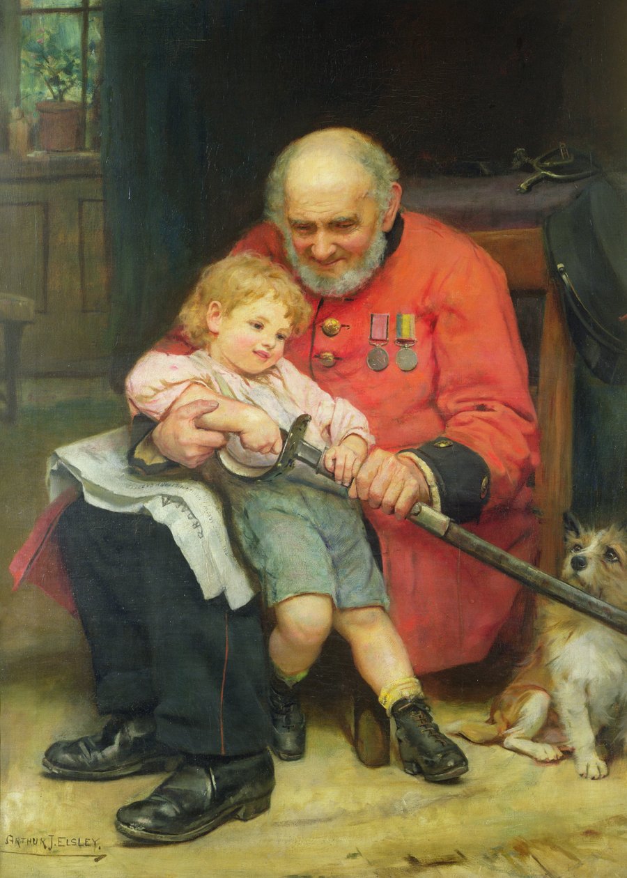 A Young Briton (óleo sobre tela) de Arthur John Elsley