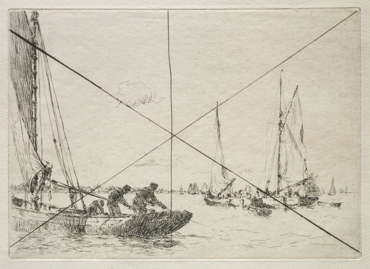 Dragagem de ostras, West Mersea de Arthur John Trevor Briscoe