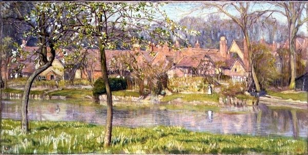 Casas e um rio de Arthur Joseph Gaskin