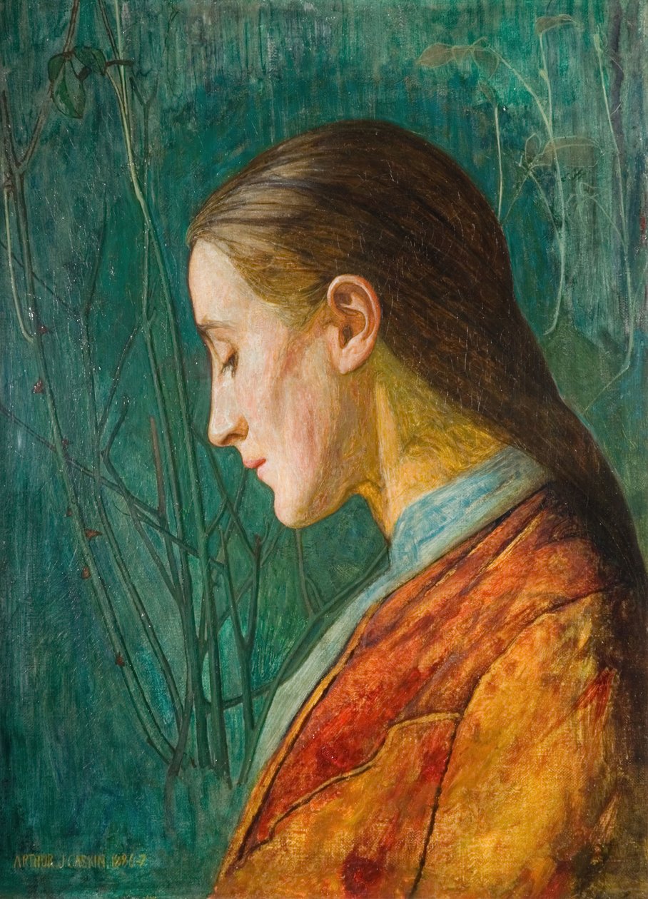 Retrato de uma senhora reflexiva, 1887. de Arthur Joseph Gaskin