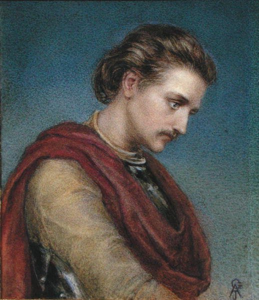 Sir Bedevere (aguarela sobre papel) de Arthur Joseph Gaskin