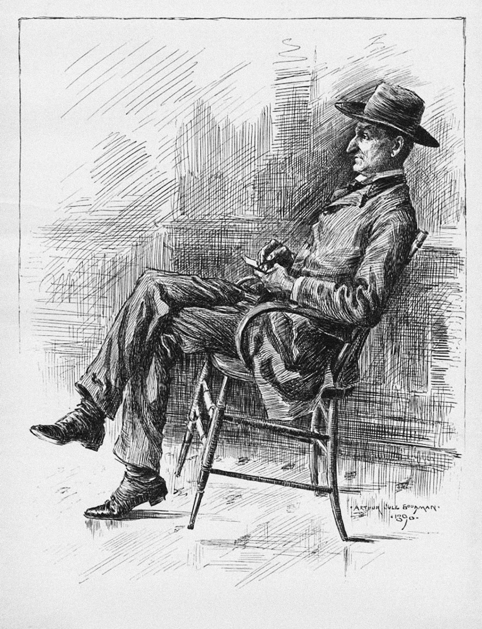 Retrato de Benjamin Peter Old Hutch Hutchinson, 1890 de Arthur Jule Goodman
