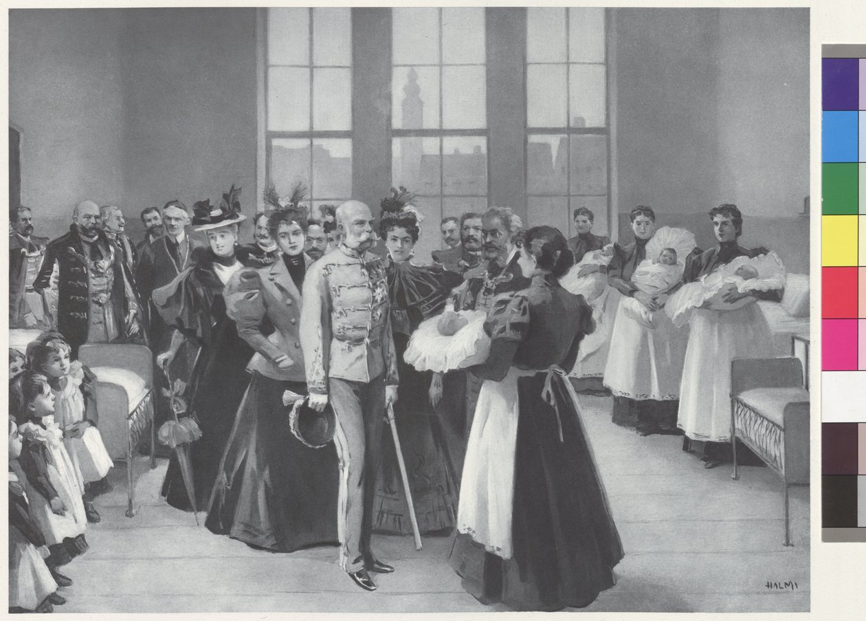 O imperador Francisco José com a sua comitiva de Arthur Lajos Halmi