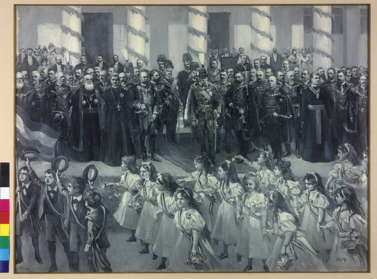 Homenagem dos alunos em Zagreb 1895 de Arthur Lajos Halmi