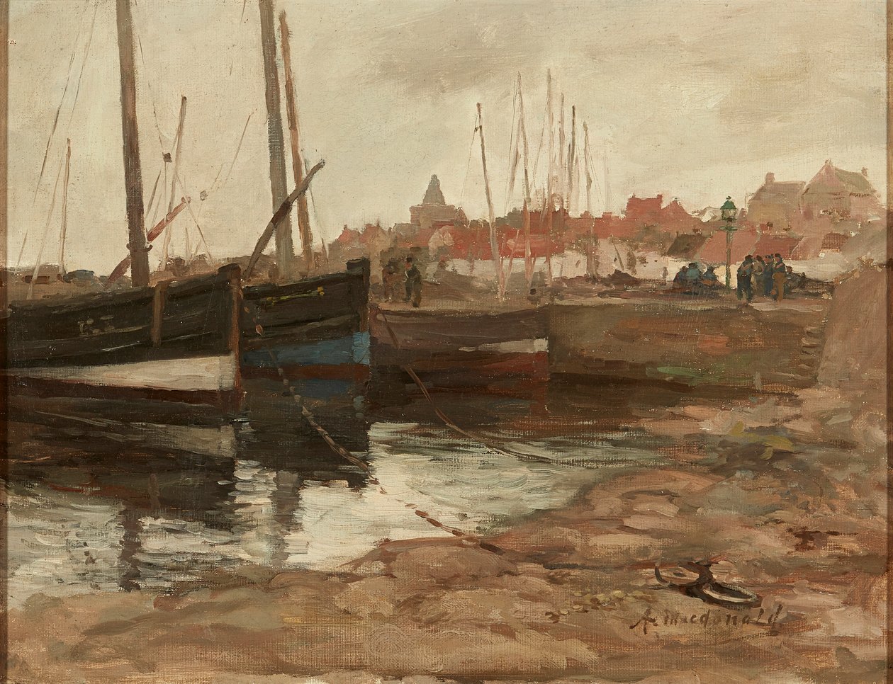 East Neuk Harbor (óleo sobre tela) de Arthur MacDonald