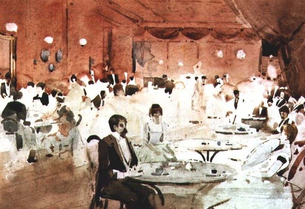 Gardenia Club com Mrs Melville em primeiro plano de Arthur Melville