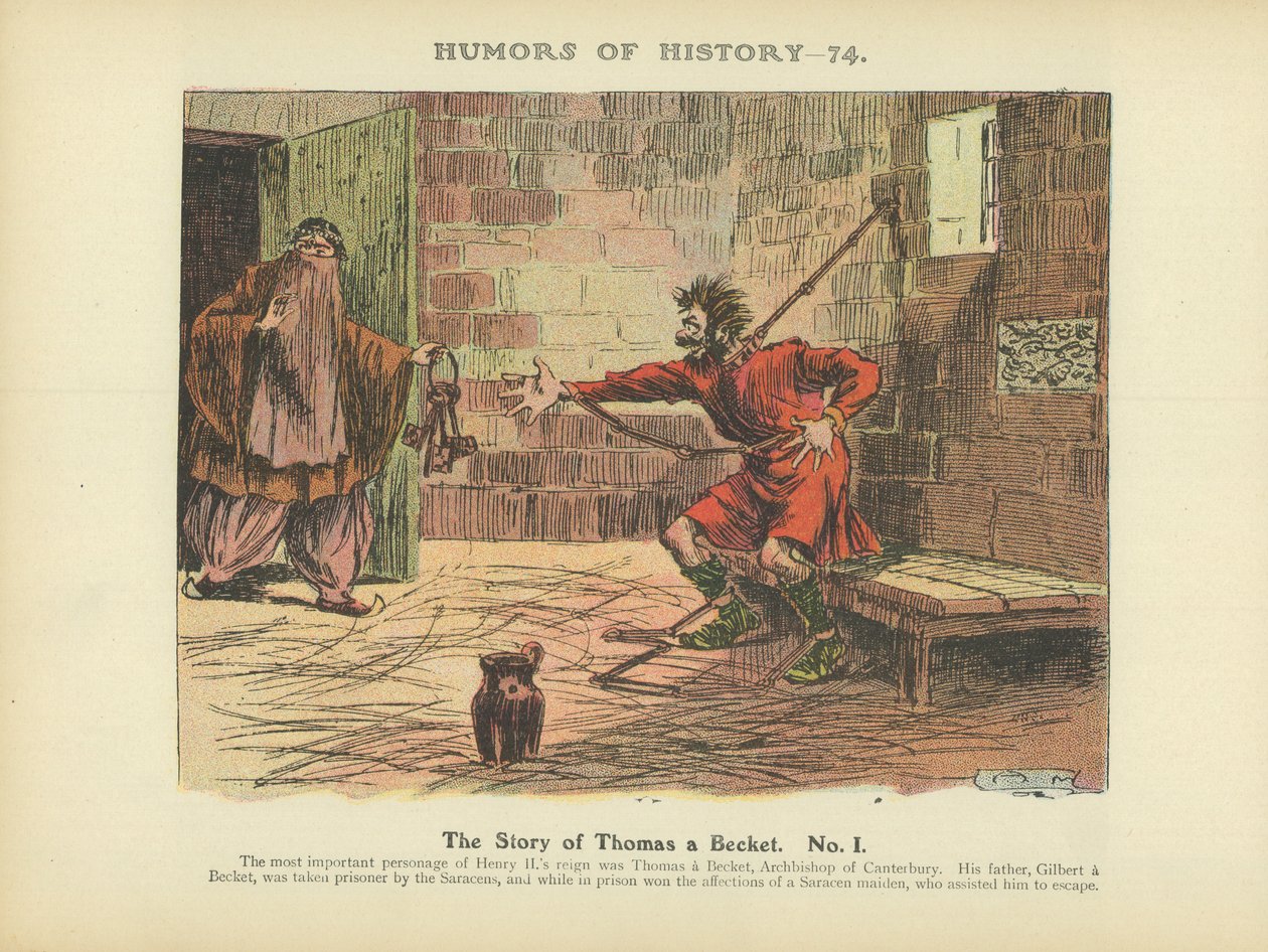 A história de Thomas a Becket. N.º 1 (litografia a cores) de Arthur Moreland