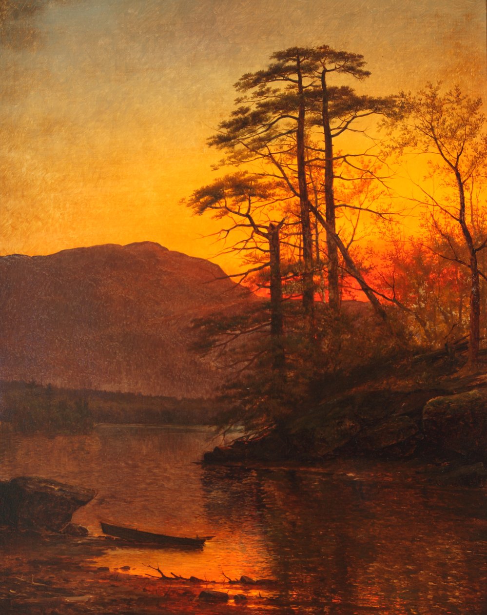 Noite no rio Ausable 1875 (Óleo sobre tela) de Arthur Parton