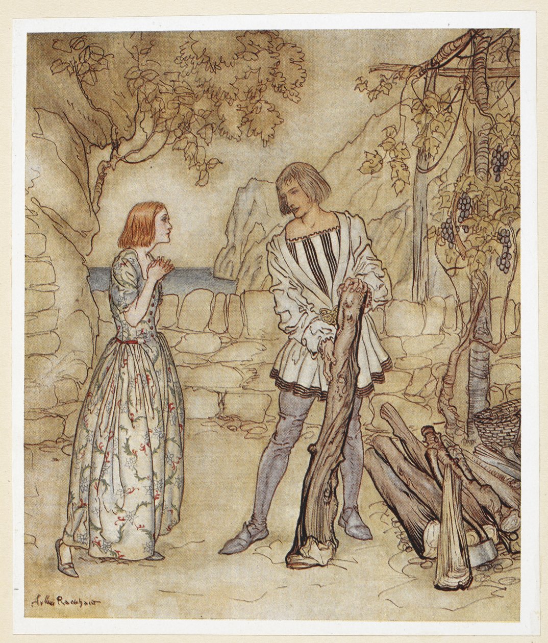 ACT III: Cena I, linha 15
Infelizmente, agora, rezem para que não trabalhem tão arduamente. de Arthur Rackham