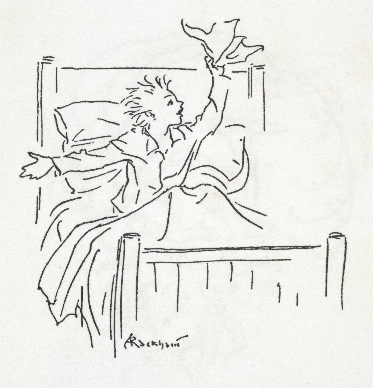 Um rapaz na cama de Arthur Rackham