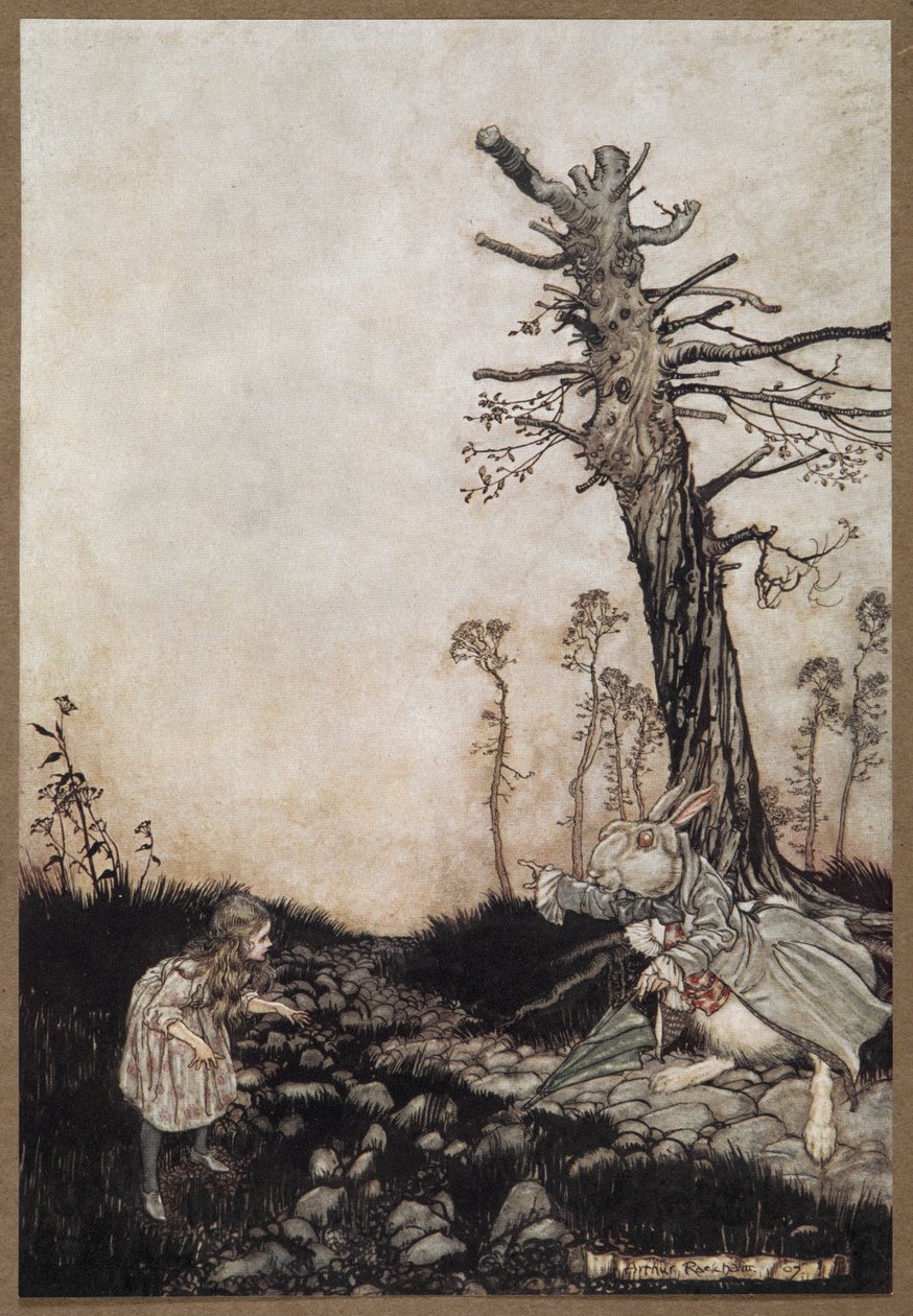 Alice e o coelho branco de Arthur Rackham