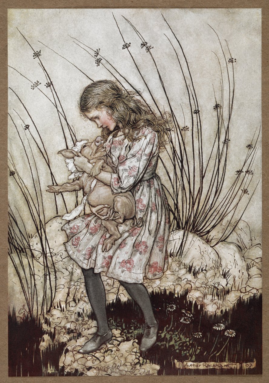 Alice e o porco vestido de bebé de Arthur Rackham