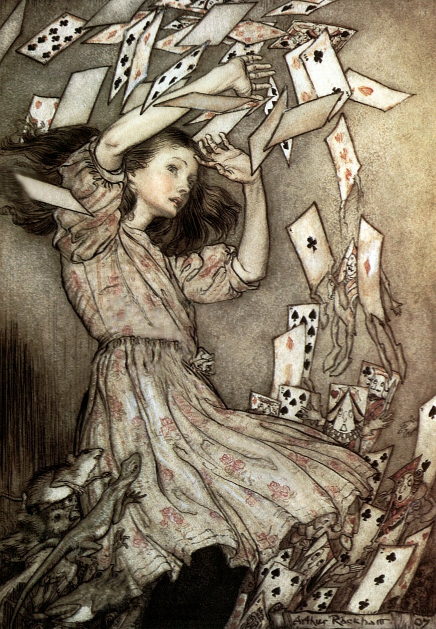 As Aventuras de Alice no País das Maravilhas (Alice Trough The Looking Glass) de Lewis Carroll, Ilustração de Arthur Rackham em 1907 de Arthur Rackham