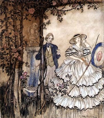 Tiro com arco (caneta e tinta, aguarela) de Arthur Rackham