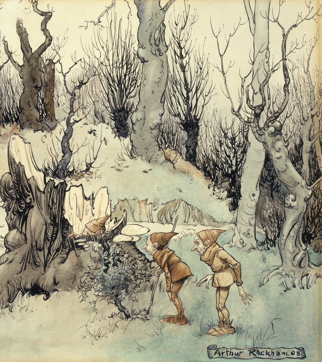Elfos em uma madeira, 1908 de Arthur Rackham