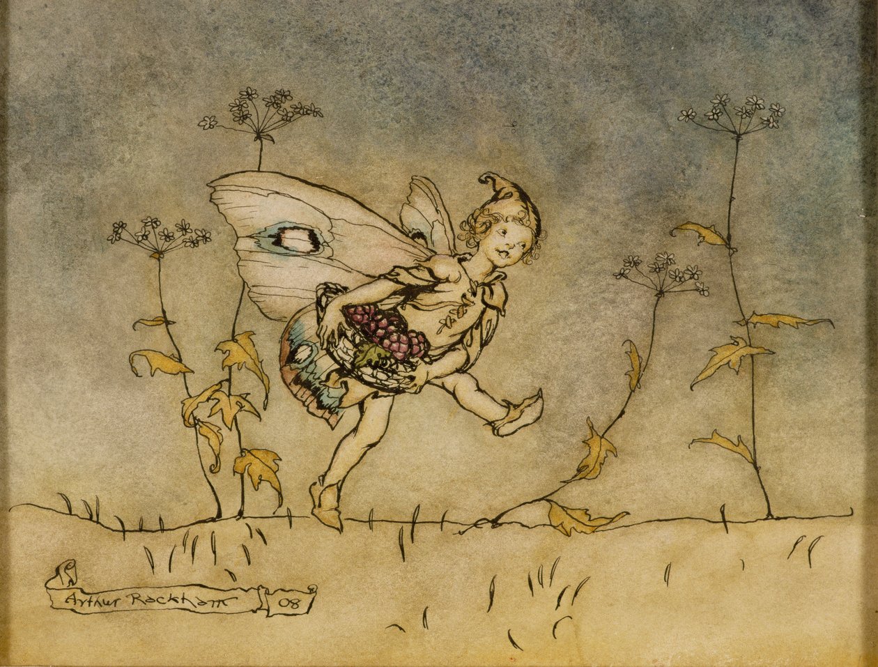 Ilustração de fada, &39;Sonho de uma noite de verão&39;, publicado por Heinemann, 1908 (caneta, tinta e wc no papel) de Arthur Rackham